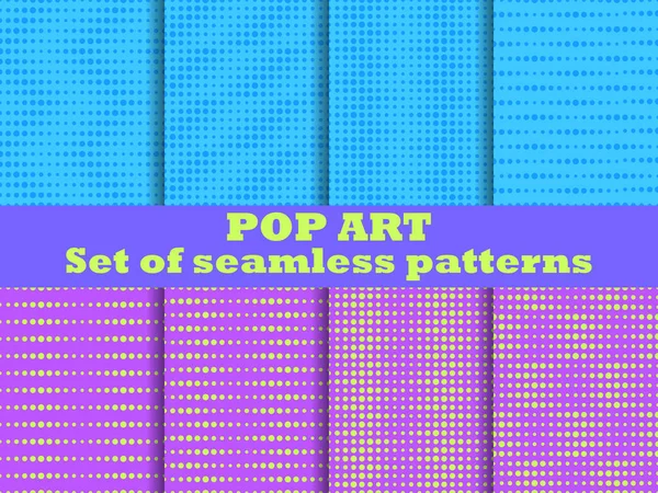 Dotted Pop Art Naadloze Patroon Set 1960 Pop Art Achtergrond — Stockvector