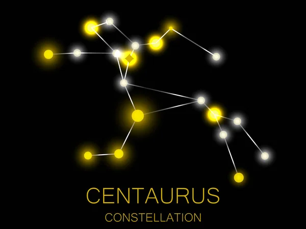 Centaurus Constellation Bright Yellow Stars Night Sky Cluster Stars Deep — Stock Vector