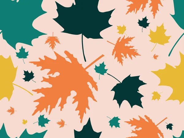 Der Herbst Hinterlässt Ein Nahtloses Muster Fallende Blätter Fallende Blätter — Stockvektor