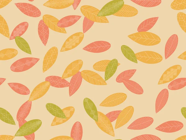 Automne Laisse Motif Sans Couture Feuilles Tombantes Chute Des Feuilles — Image vectorielle