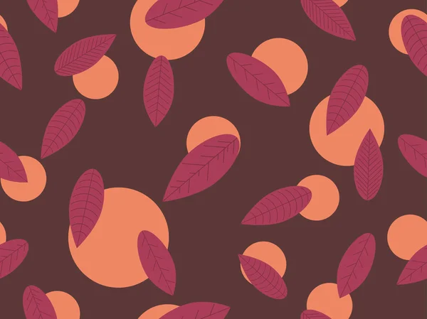 Autumn Leaves Seamless Pattern Falling Leaves Leaf Fall Background Surfaces — Stock Vector