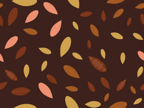 Autumn Leaves Seamless Pattern Falling Leaves Leaf Fall Background Surfaces — Stock Vector