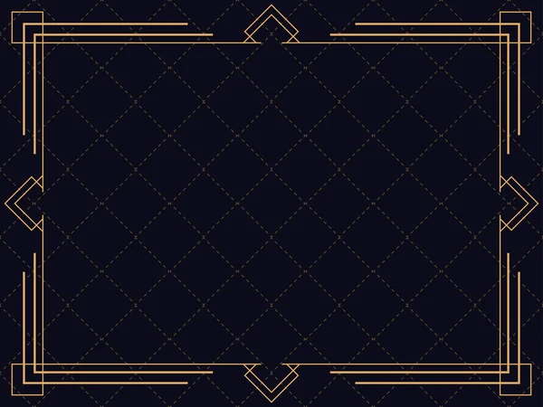 Art deco çerçeve. Klasik doğrusal sınır. Davetiyeler, broşürler ve tebrik kartları için bir şablon tasarla. 1920 'lerin tarzı - 1930' lar. Vektör illüstrasyonu