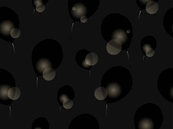 Svarta Ballonger Mörk Bakgrund Svart Fredag Sömlöst Mönster Bakgrund För — Stock vektor