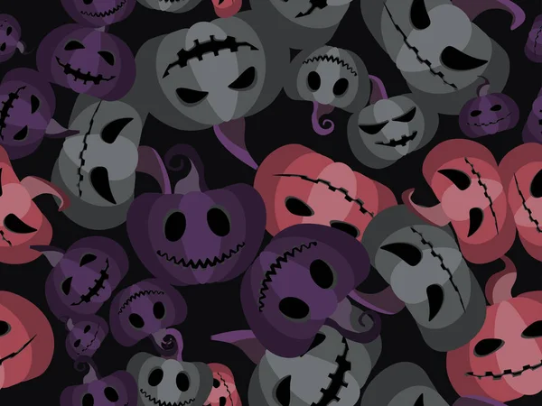 Patrón Sin Costuras Halloween Con Calabazas Miedo Diseño Plano Jack — Archivo Imágenes Vectoriales