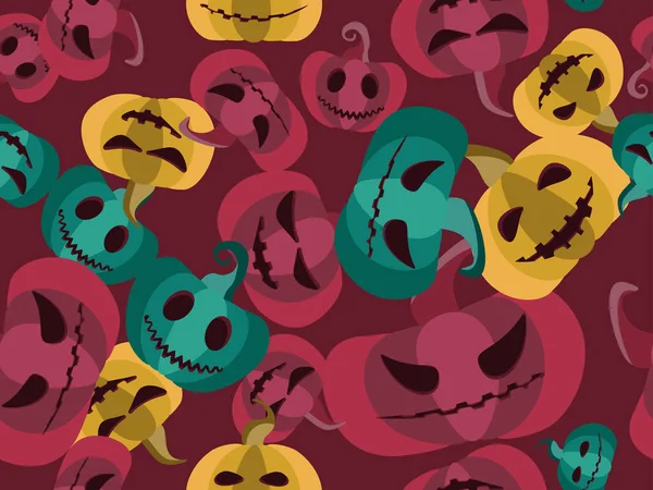 Patrón Sin Costuras Halloween Con Calabazas Miedo Diseño Plano Jack — Archivo Imágenes Vectoriales