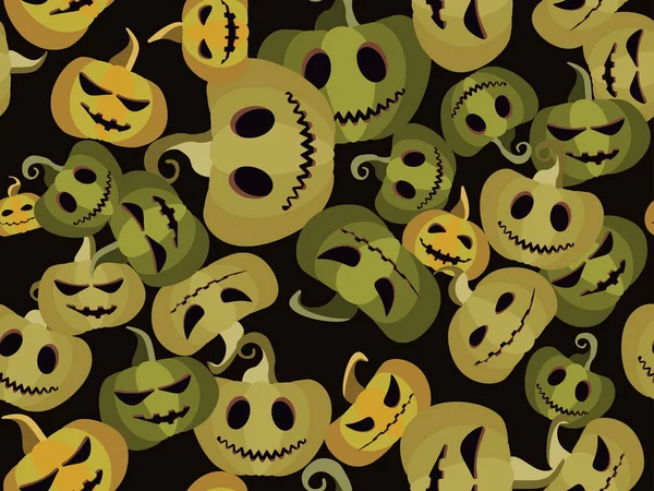 Halloween Sem Costura Padrão Com Abóboras Assustadoras Jack Lanterna Design — Vetor de Stock