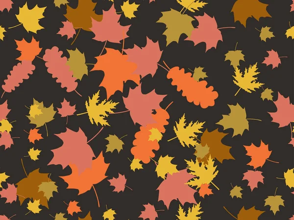 Fallende Blätter Hinterlassen Ein Nahtloses Muster Der Herbst Geht Das — Stockvektor
