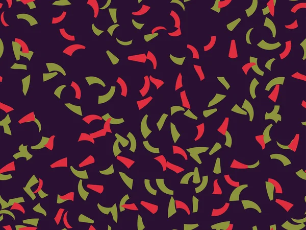 Patrón Sin Costuras Confetti Partículas Voladoras Verdes Rojas Sobre Fondo — Vector de stock