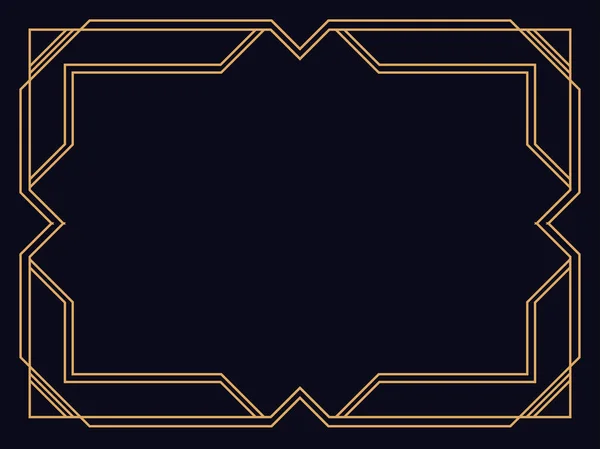 Art deco çerçeve. Klasik doğrusal sınır. Davetiyeler, broşürler ve tebrik kartları için bir şablon tasarla. 1920 'lerin tarzı - 1930' lar. Vektör illüstrasyonu