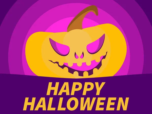 Gelukkige Halloween Oktober Feestelijke Banner Met Lachende Pompoen Kleurrijke Cirkels — Stockvector