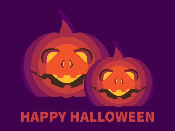 Happy Halloween Oktober Festliches Banner Mit Bunt Lächelndem Kürbis Design — Stockvektor