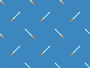 Uzay gemileri kusursuz bir desen çiziyor. Yörünge fırlatma aracı. Düz stil uzay roketleri. Uzay keşifleri ve gezegenler arası uçuşlar için uzay gemileri. Afişler ve posterler için tasarım. Vektör illüstrasyonu