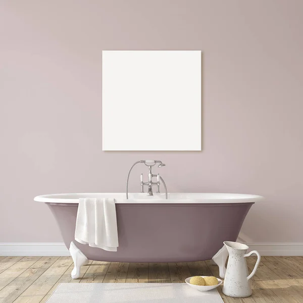 Bagno Romantico Modello Interni Cavas Rendering — Foto Stock