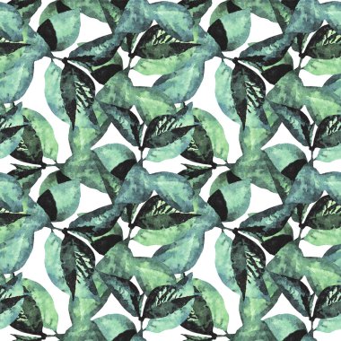 Sorunsuz suluboya yaprakları desen