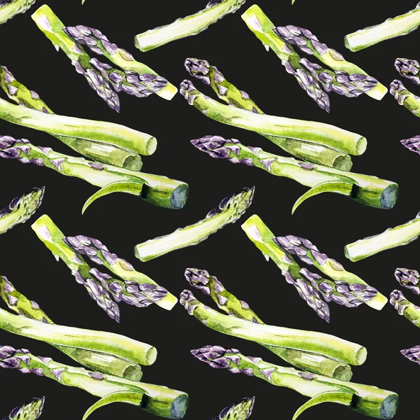 Seamless Watercolor Asparagus Pattern — Stock Photo, Image