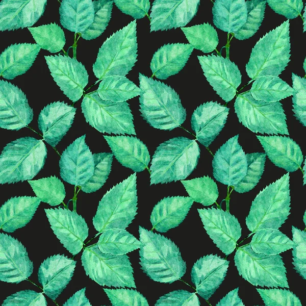 Seamless Watercolor Leaves Pattern — Stock Photo, Image