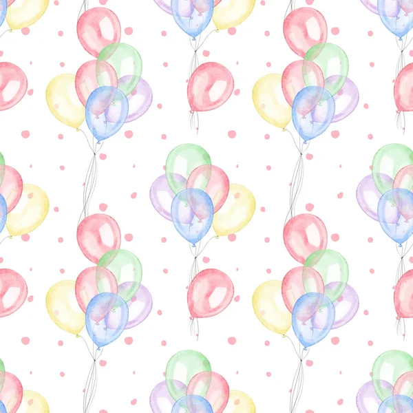 Seamless Watercolor Balloons Pattern