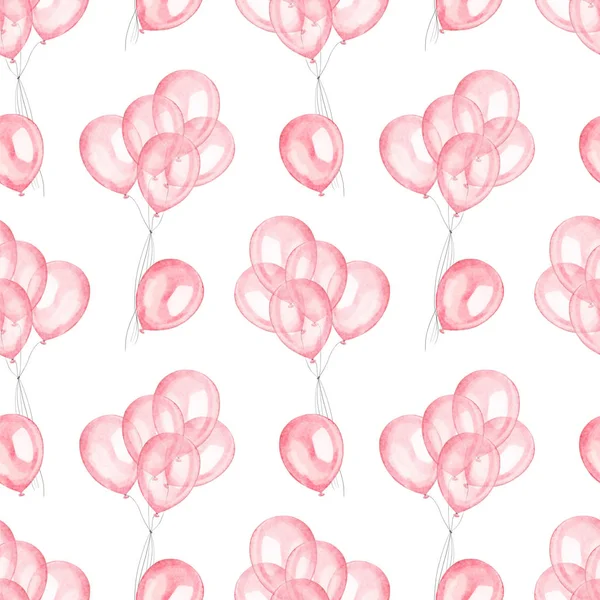 Nahtlose Aquarell Luftballons Muster — Stockfoto