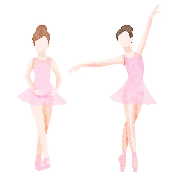 Watercolor Young Ballet Dancer Illustration — Stock Photo, Image