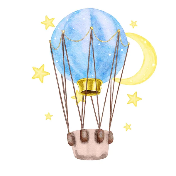 Watercolor Hot Air Balloon Illustration — Stock Photo, Image