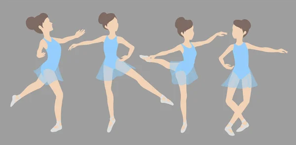 Vector Unga Balett Dansare Set — Stock vektor