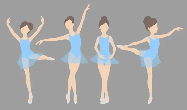 Set Bailarinas Ballet Vector Young — Archivo Imágenes Vectoriales