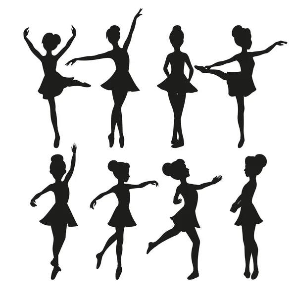 Conjunto Esquema Bailarina Ballet Joven Vectorial — Vector de stock