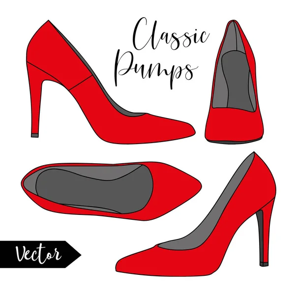 Vector női szivattyúk cipő illusztráció — Stock Vector