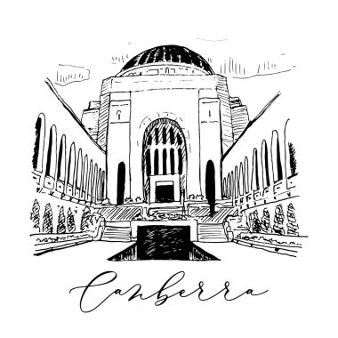 Canberra Vektör Çizim Illüstrasyon Savaş Anıtı