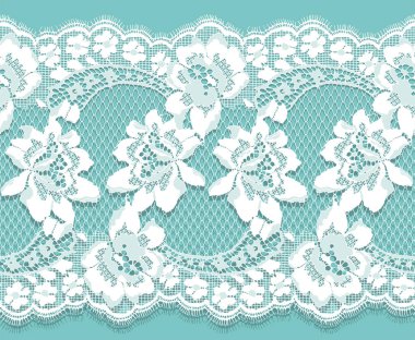 Beyaz dantel vektör Seamless modeli