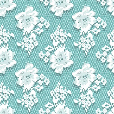 Beyaz dantel vektör Seamless modeli