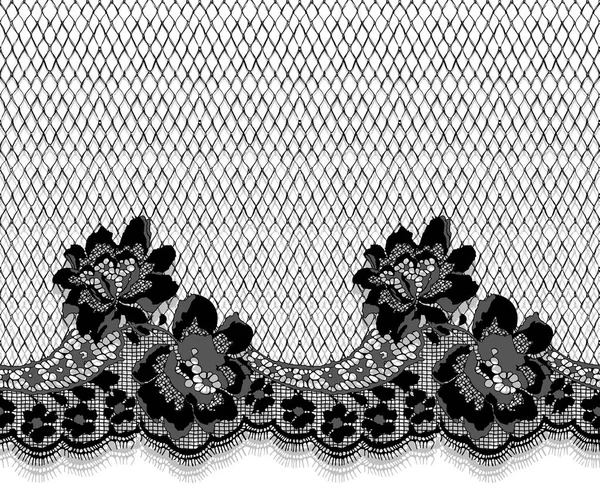 Vektör Siyah Dikişsiz Dantel Desen