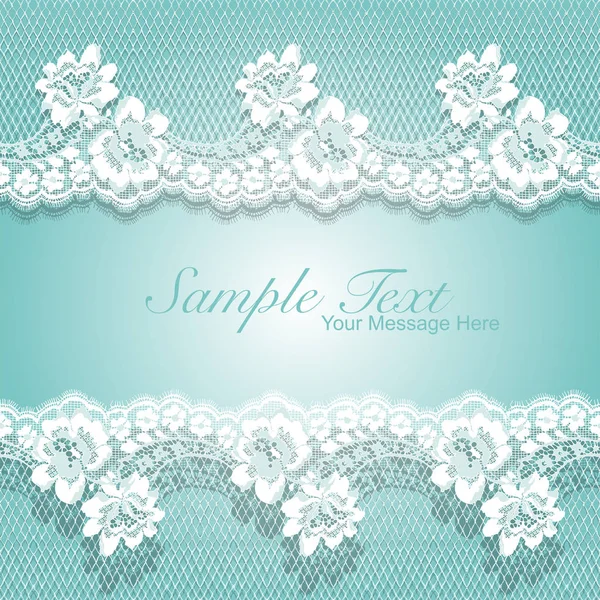 White Lace Seamless Vector Frame Template — Stock Vector