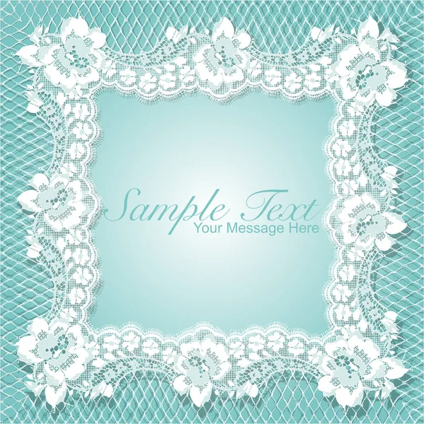 White Lace Seamless Vector Frame Template — Stock Vector