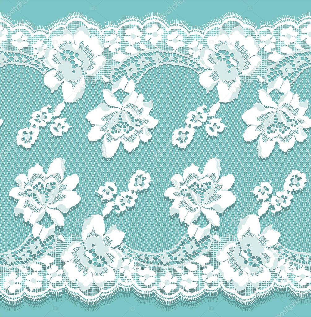 White Lace Vector Seamless Pattern