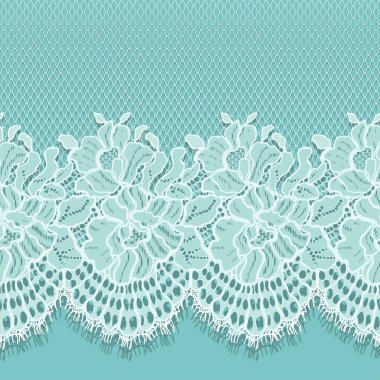 Beyaz Dantel Vektör Dikişsiz Detaylı Desen