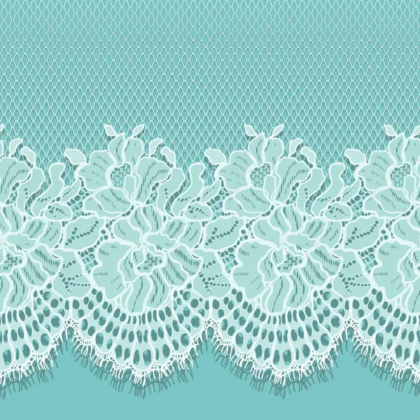 Branco Lace Vector padrão detalhado sem costura — Vetor de Stock