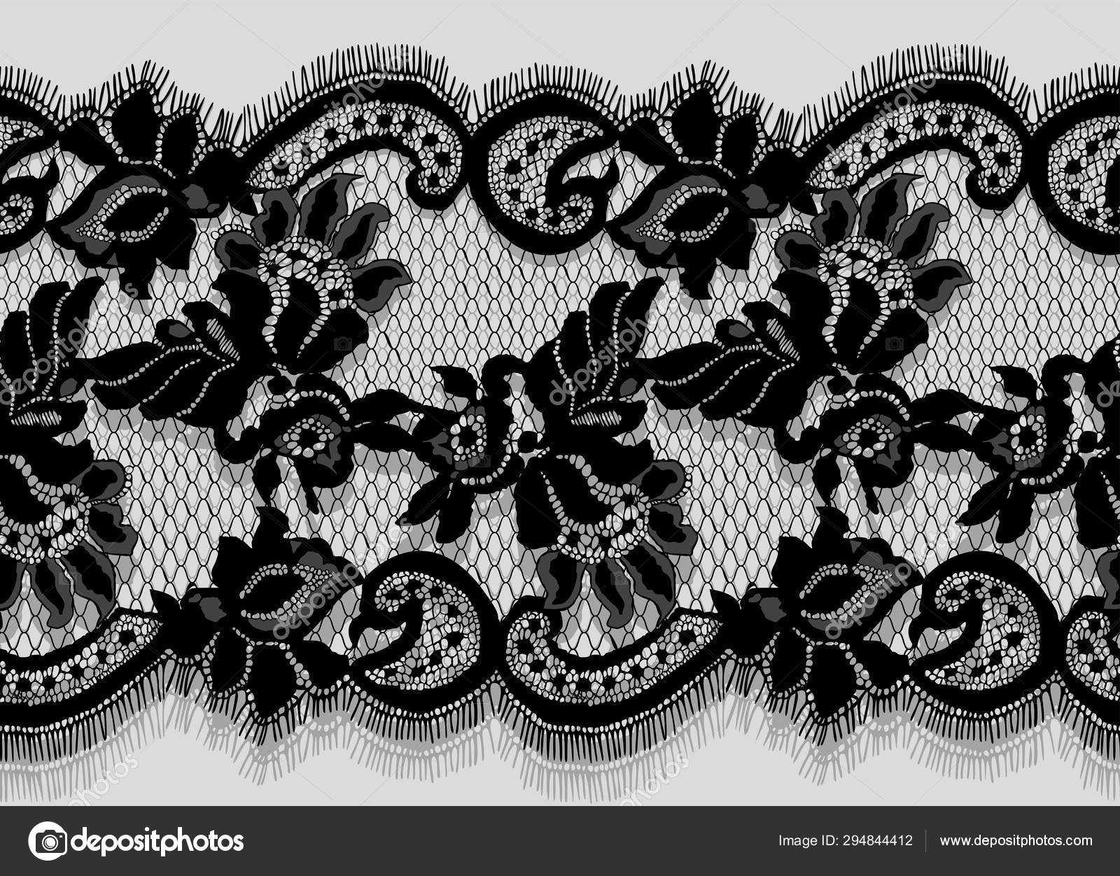 Download Black Lace Vector Detailed Seamless Pattern — Stock Vector © maryswell #294844412