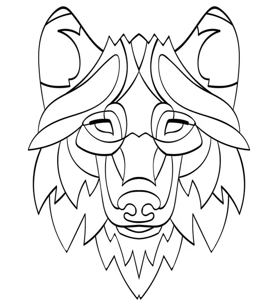 Hermosa Cabeza Lobo Tattoo Vector Como Elemento Diseño Sobre Fondo — Archivo Imágenes Vectoriales