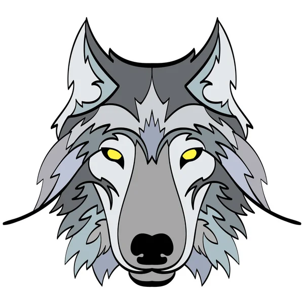 Mooie Wolf Tattoo Vector Wolf Hoofd Als Een Ontwerp Element — Stockvector