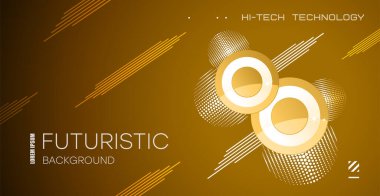 Soyut eğim arkaplanı. Açık kahverengi arka plan, daireler, yarım ton ve hatalı şekiller. Vektör..