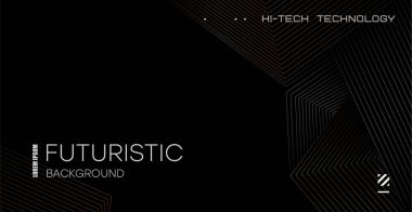 Altın geometrik şekilli lüks bir afiş. Altın altıgenli siyah soyut bir zemin. Vektör pankartı tasarımı. Vektör.