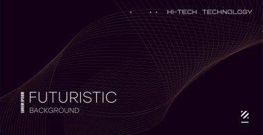 Şatafatlı altın çizgiler. Geometrik çizgileri olan koyu soyut bir arkaplan. Vektör pankartı tasarımı. Vektör.