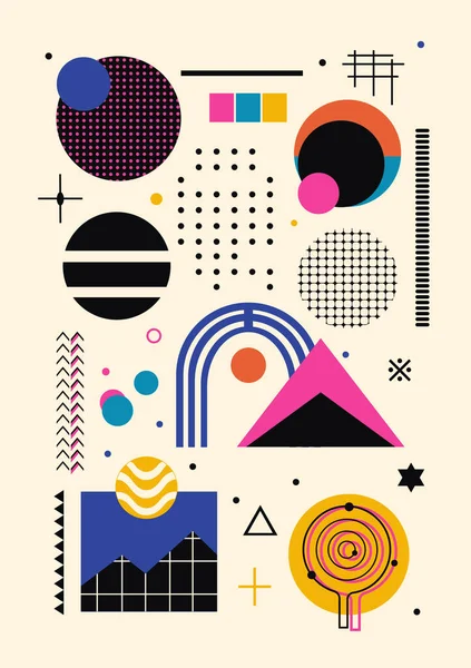 Geometrik Şekillerle Soyut Boyama. Minimalist grafikler. Vektör EPS 10