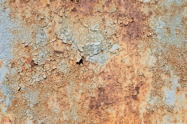 Rusty Iron Sheet Covered Old Blue Paint Abstract Background — Stock Photo, Image