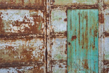 Eski metal paslı duvar. Arka plan.