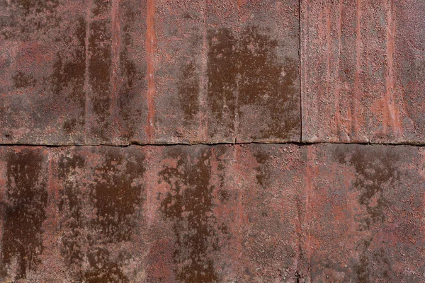 Старая Металлическая Стена Покрытая Потрескавшейся Коричневой Краской Дизайна Баннера Компоновки — стоковое фото