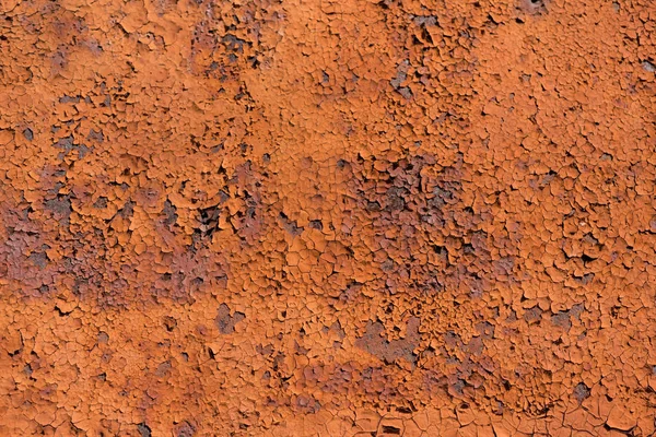 Old Rusty Metal Wall Covered Cracked Brown Paint Design Banner — Stock Photo, Image