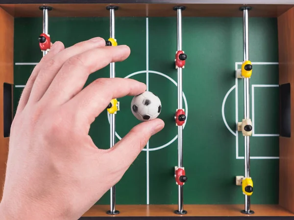 Mini Voetbal Tafelvoetbal Tafelvoetbal Met Spelers Bal — Stockfoto